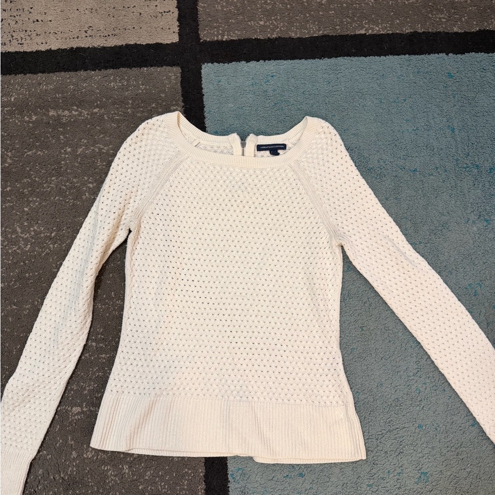American Eagle Outfitters Cream Long Sleeve Top